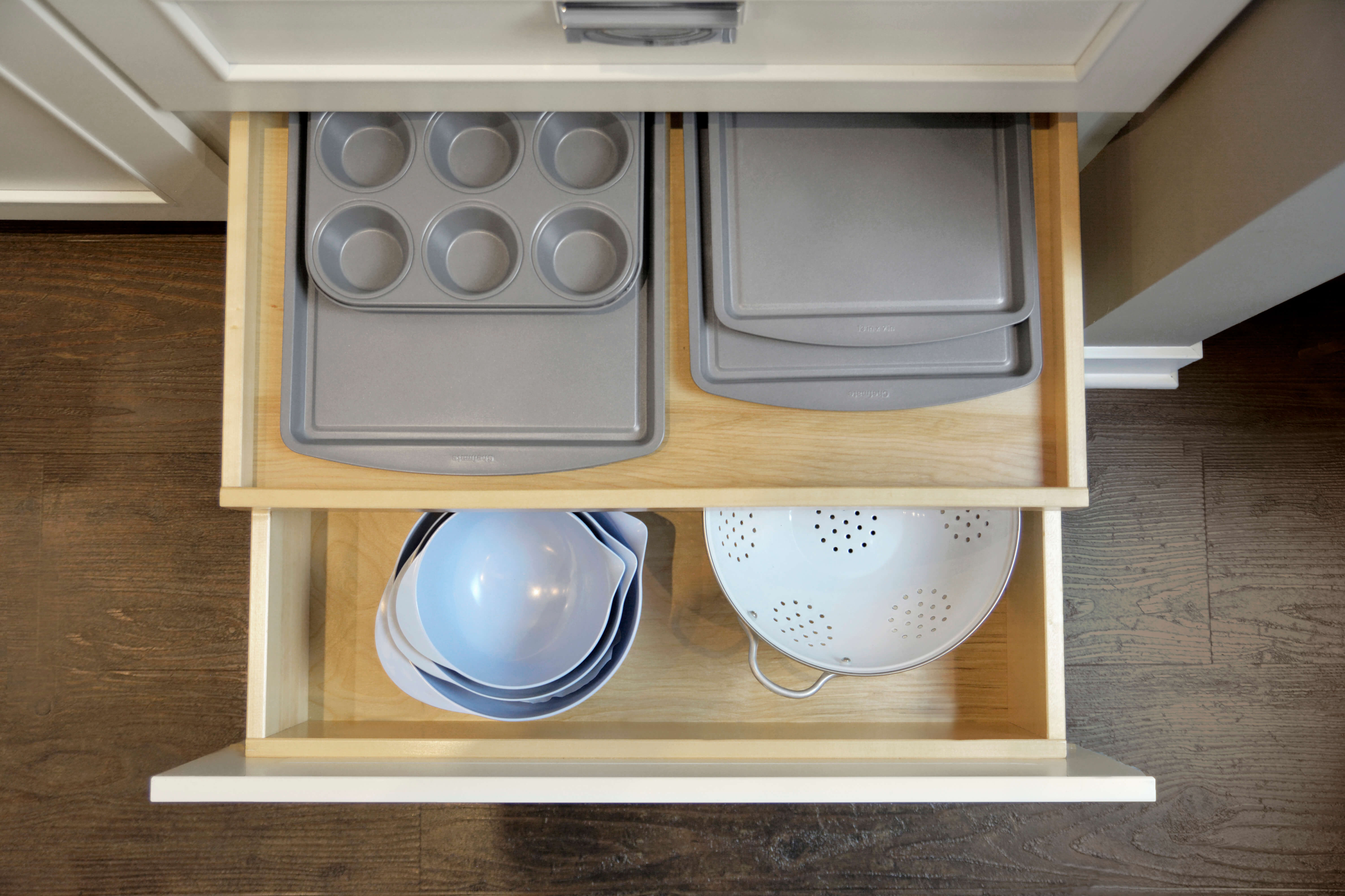 Shallow Roll-Out Above Drawer - Lid Storage - Dura Supreme Cabinetry