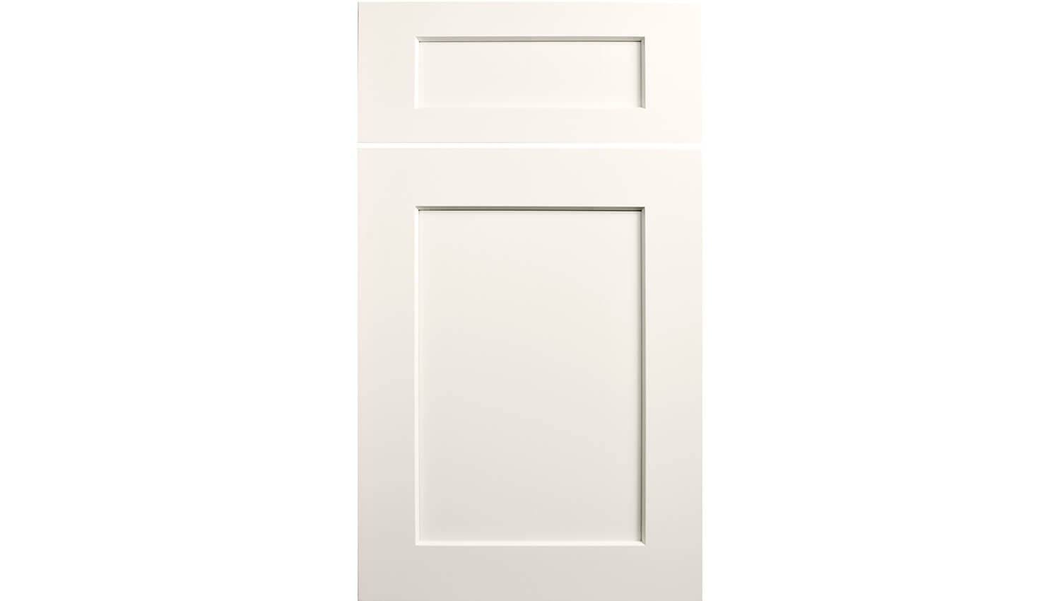 A white painted shaker door style from Dura Supreme called Carson.