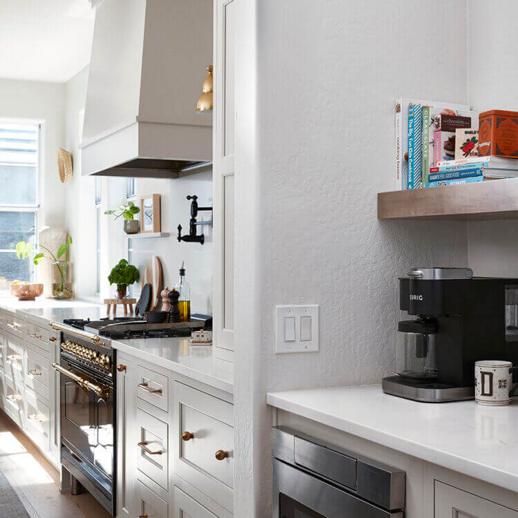 A craftsman inspired modern village kitchen with a farmhouse style.