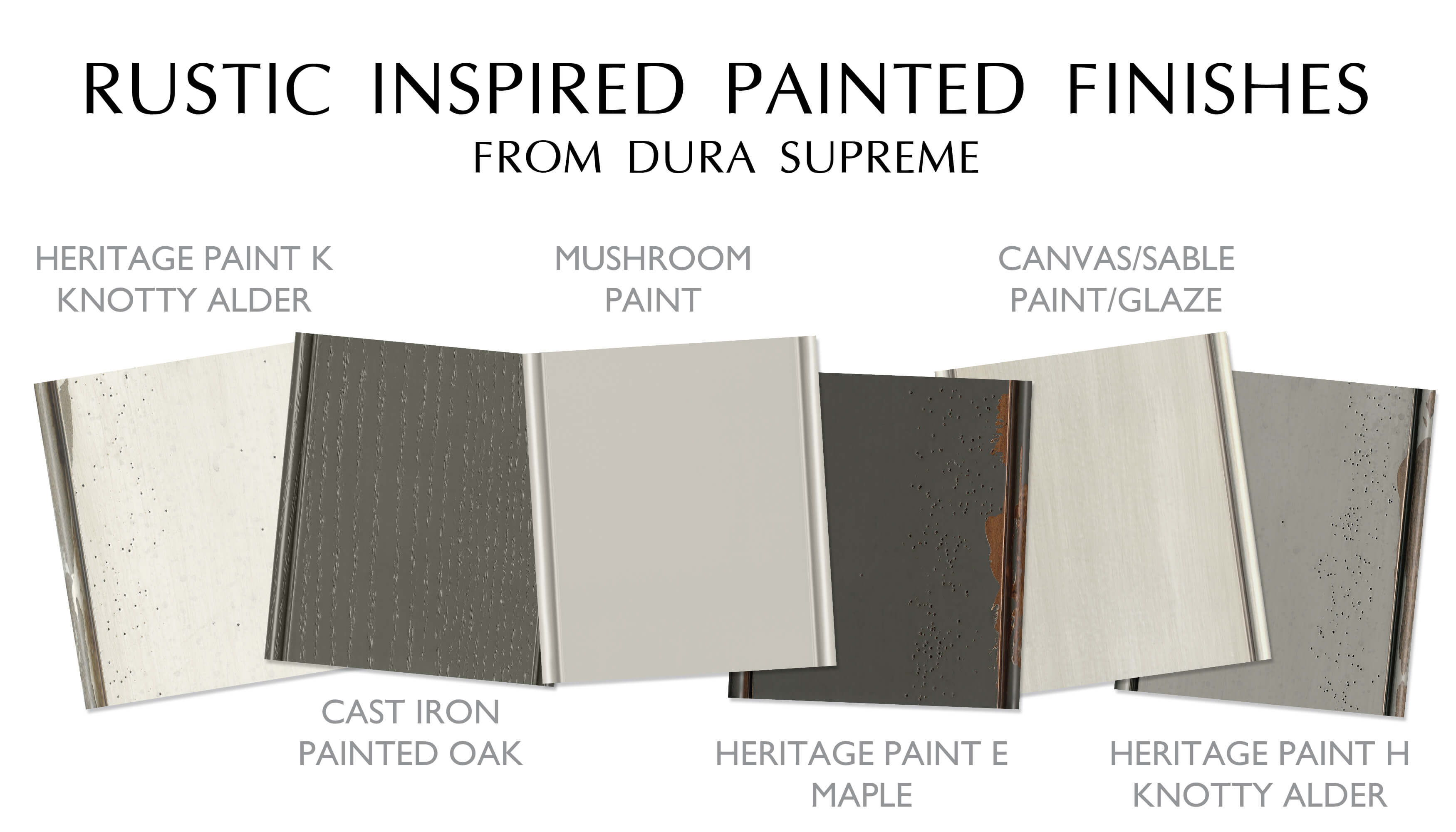 Rustic Style cabinetry paint colors and distressed or aged finish options from Dura Supreme Cabinetry.