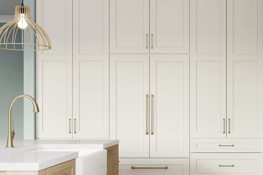 Stylish, sleek White painted kitchen cabinets are a timeless look that is surging in popularity and seen as a long-term trend.