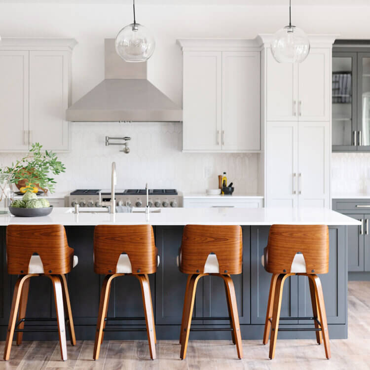 A Black and White Mid-Century Modern Kitchen Remodel.