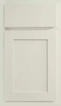Dura Supreme’s Santa Fe Panel shaker door style is an affordable standard overlay cabinet door option with thin 2-3/16″ stiles and rails.