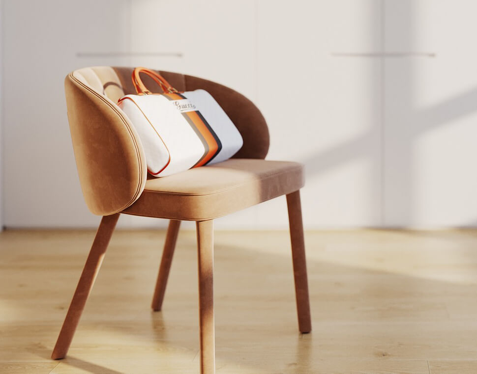 A midcentury modern style chair.