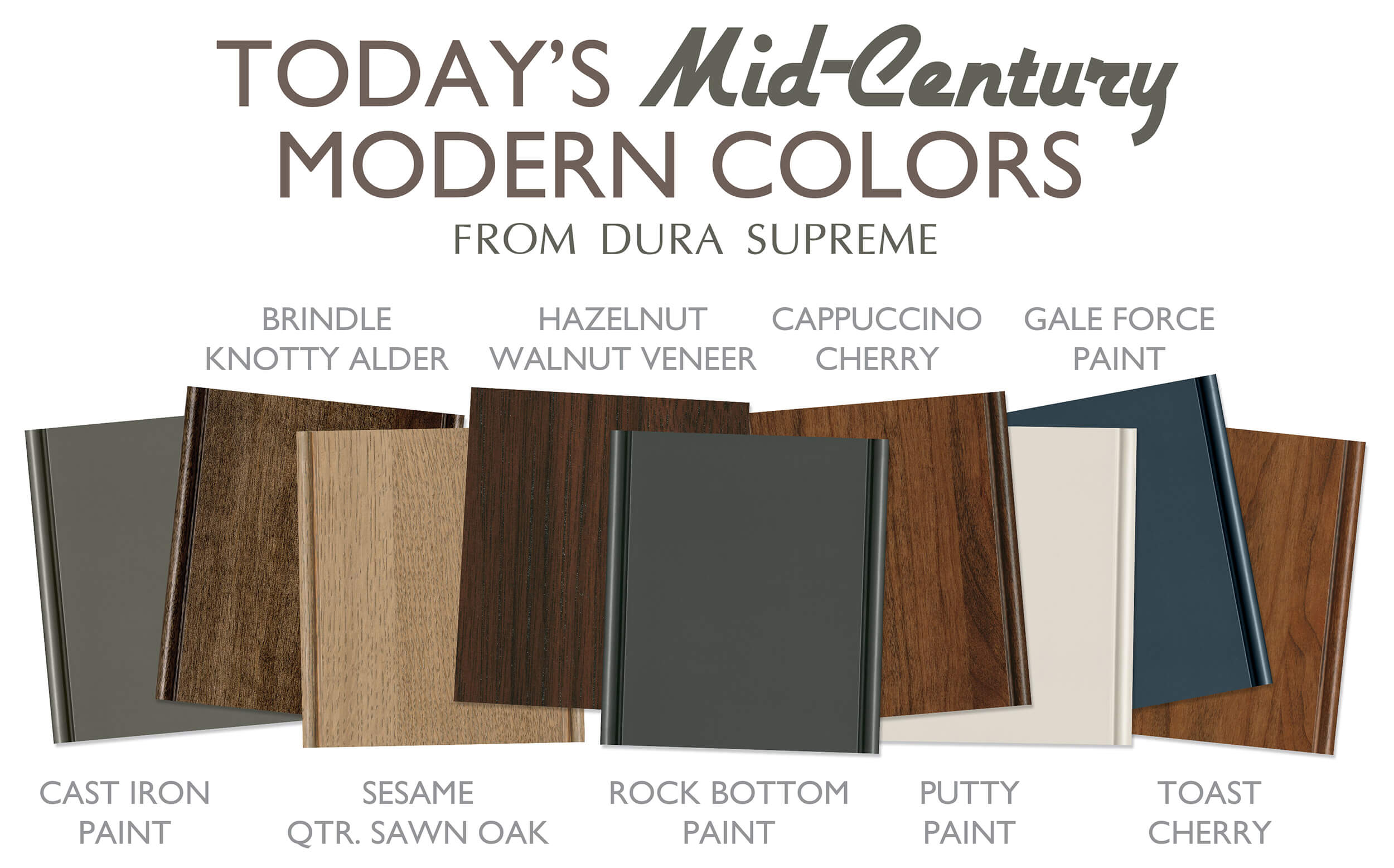 Trendy Mid-Century Modern Kitchen Cabinet Colors from Dura Supreme for a modern day, 21st century look on this classic look.