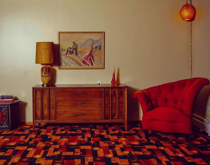 Pachyderm Recording Studio with its retro mid-century modern furniture.