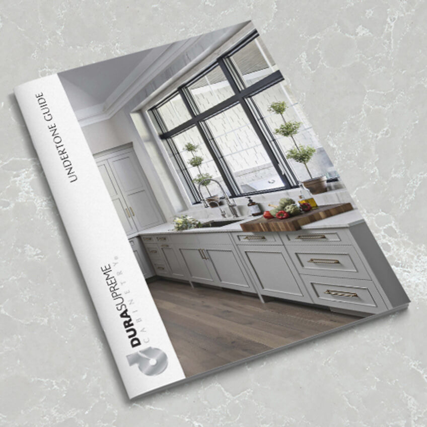 Dura Supreme Cabinetry's Undertone Guide for selecting beautifully coordinating cabinet colors and finishes.