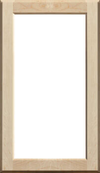 A frame cabinet door for a glass, mirror, or metal mesh insert.