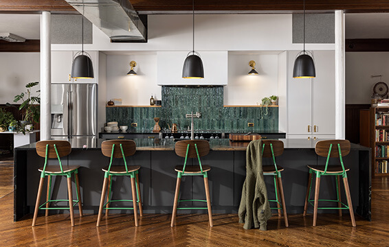 A modern kitchen with Dura Supreme cabinetry.