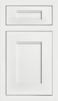A beautiful inset cabinet door style called Breckenridge Panel by Dura Supreme Cabinetry featuring a White painted finish.