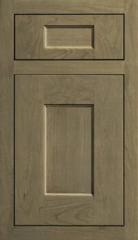 Dura Supreme’s Monterey Inset features a flat panel with wide rails and stiles. Bold transitional style for modern farmhouse, classic, or contemporary kitchens.