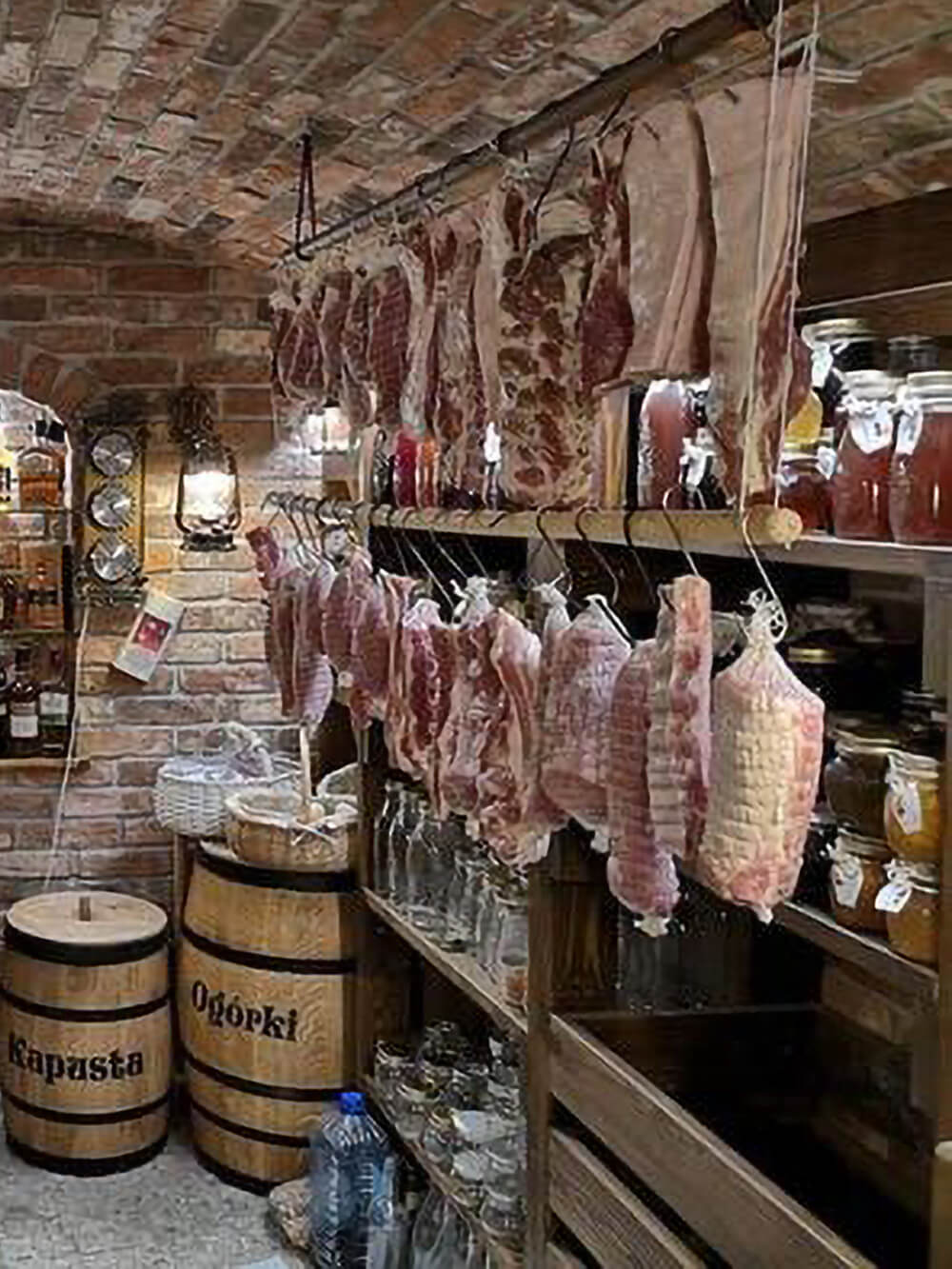 An old-fashioned walk-in Larder room.