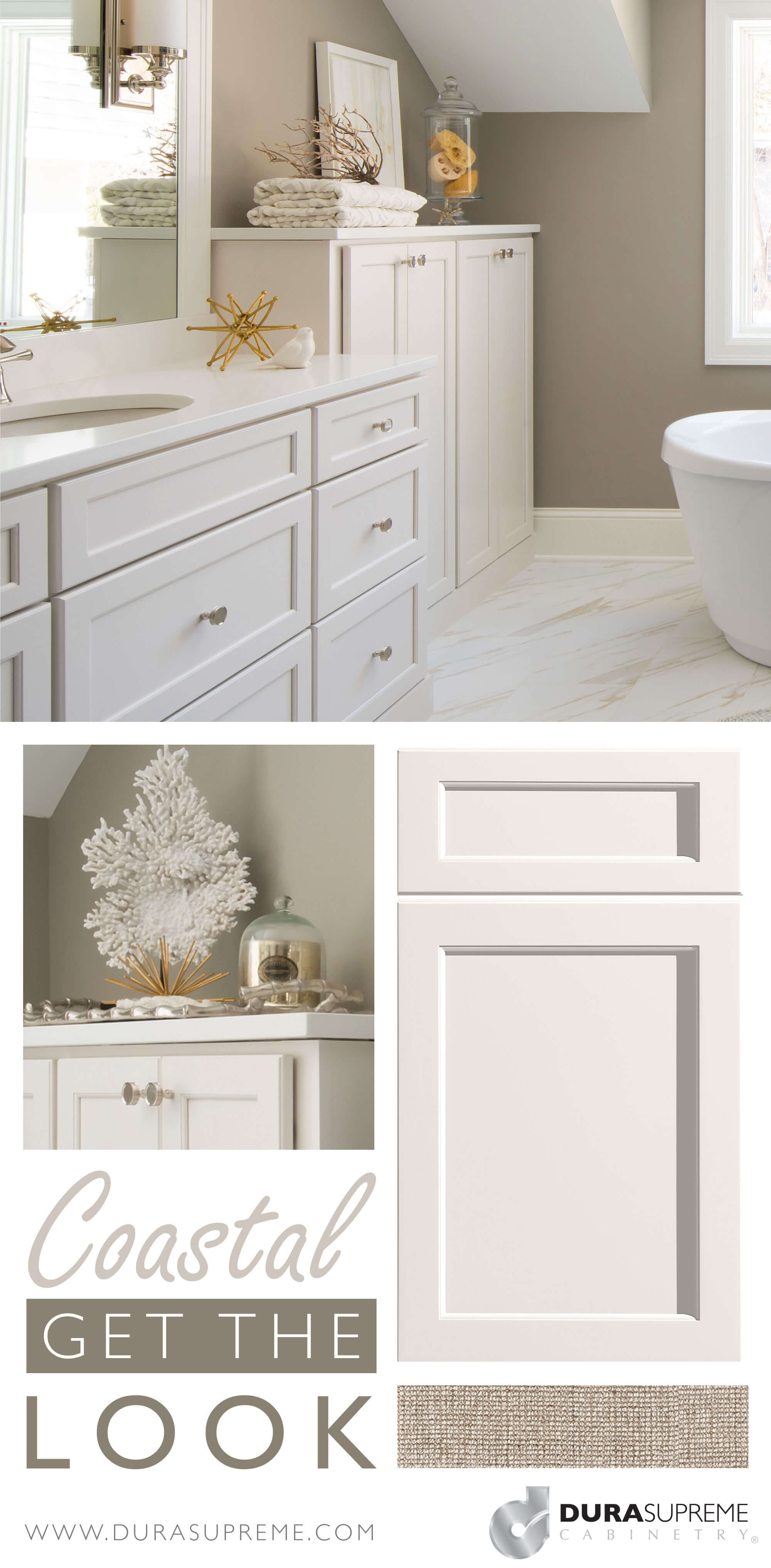 Learn how to get the look of Coastal style in your interior design and cabinetry design.