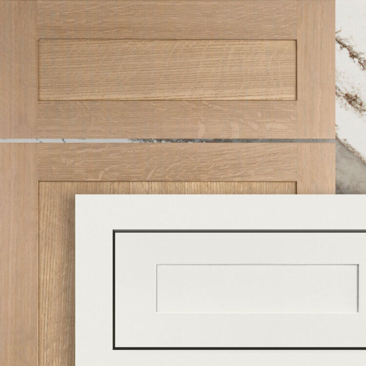 Shallow and skinny shaker door with a modern look.