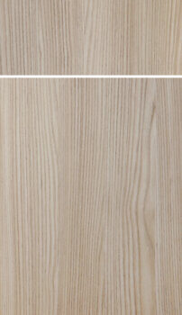 Dura Supreme's Aiden slab door style with a Vertical Grain for Sculpted TFL cabinets