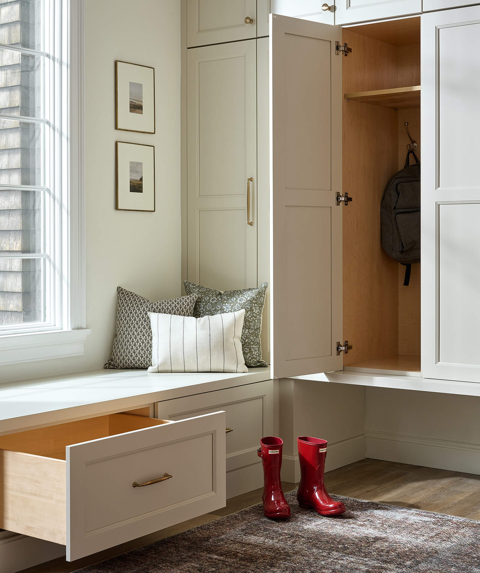 Mudroom Lockers and Boot Bench Drawers
