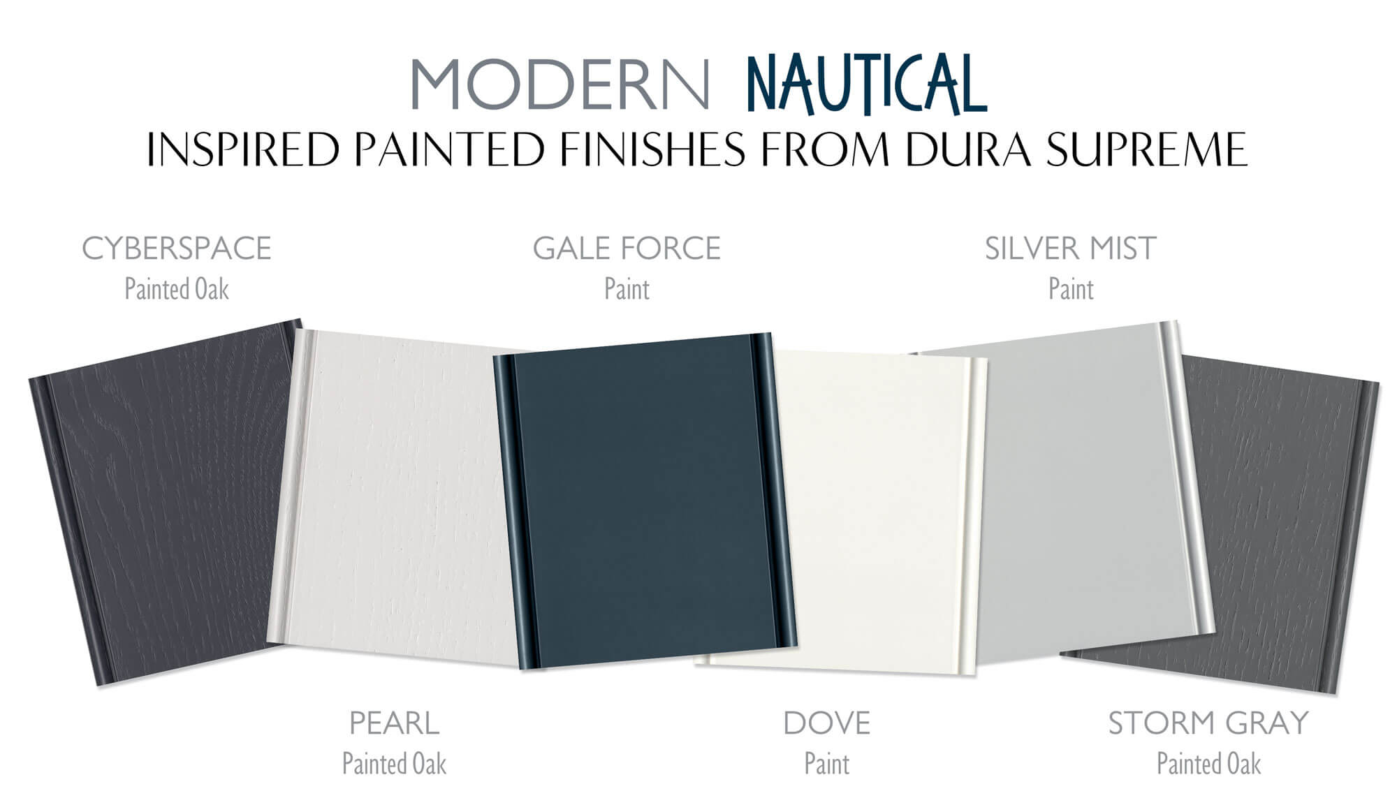 Modern Nautical Style painted finishes for kitchen and bath cabinets from Dura Supreme Cabintery