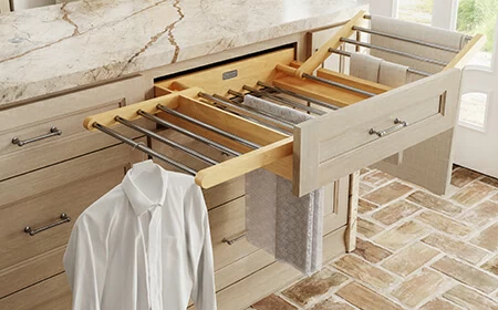 Discover new products from Dura Suprem Cabinetry like this laundry room storage accessory.